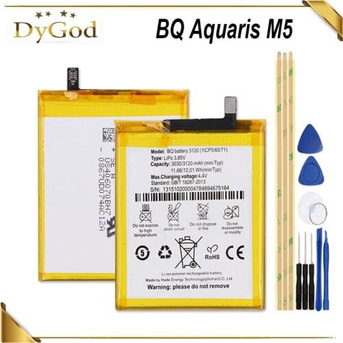 New 3120(1ICP5/60/71) Battery For BQ Aquaris M5 Batterie Bateria Accumulator AKKU 3120mAh+Tools