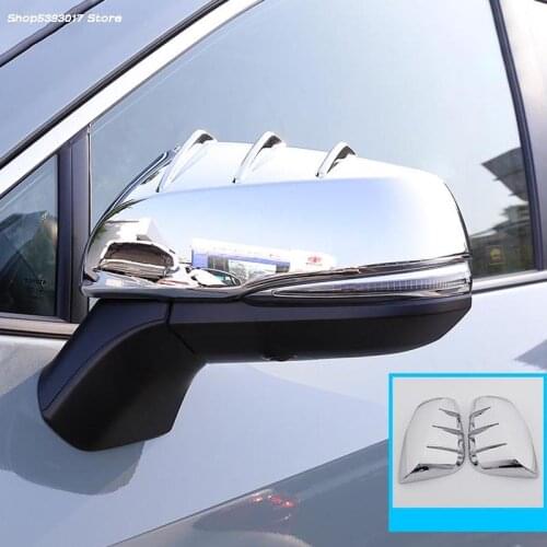 Car Side Mirror Case Chrome Rearview Door Wing Mirror Cover Cap Shell For Toyota RAV4 RAV-4 2019 2020 2021 Car Accessories