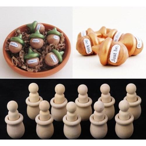 10Pcs/Lot wooden diy painting wedding decoration cretive toy puppet toy logs natural wood diy crafts ornaments new year vintage