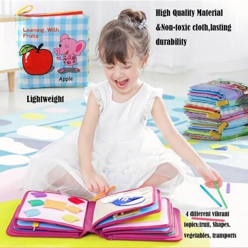 Baby Shower Bath English Cartoon Animal Cloth Book Early Educational Games Toy Christmas Birthday Gifts for Kids Children