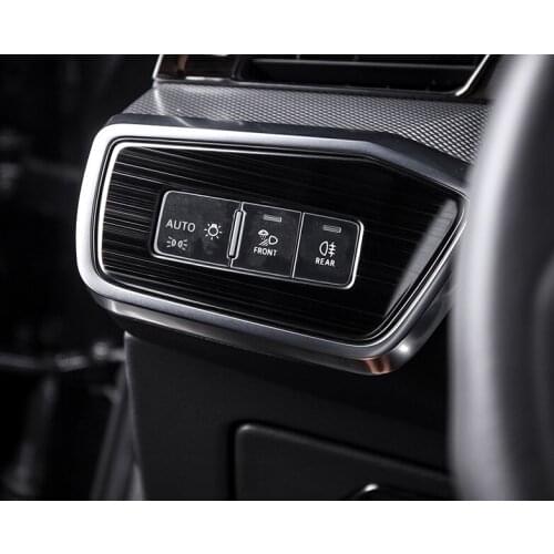For Audi A6 C8 2019 Car Styling Front Light Lamp Headlight Button Switch Cover Trim Frame Sticker Interior Accessories