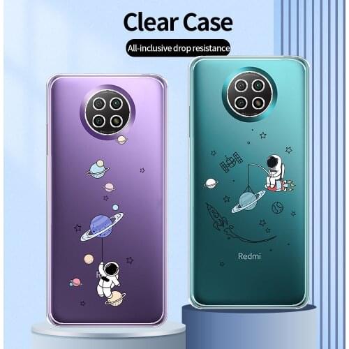 For Xiaomi Redmi Note 9 5G Case Clear Protective Case For Redmi Note 9 Cartoon Phone Coque on Redmi Note 9 5G Transparent Cover