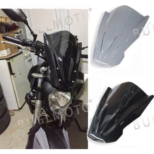 For YAMAHA MT07 Mt-07 FZ07 FZ-07 2014 2015 2016 2017 Motorcycle Sport Windshield Windscreen Shield Screen with Mounting Bracket