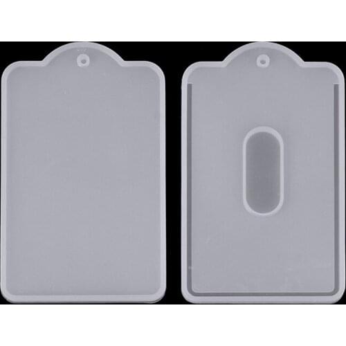 ID Card Luggage Tag Cover Mold Card Holder Silicone Resin Epoxy Mold For DIY Mirror Crystal Gel Craft Casting Handmade Supplies