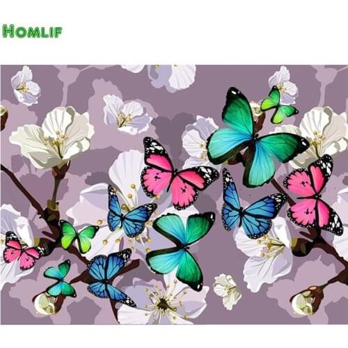 Full Square&round Diamond Embroidery Diy Diamond Painting Butterfly Flower Needleworks Cross Stitch Mosaic Decor