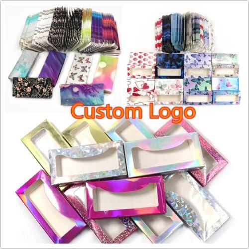Eyelash Packaging Box Wholesale 3D Mink Lashes Bulk Empty Box 25mm Mink Eyelashes Cases False Lashes Paper Custom Logo