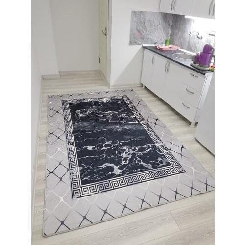 Living room Carpet Silver Marble Stripe Modern Premium Series Decorative Non-Slip Latex Leather Outsole Washable Foal Feather Fabric