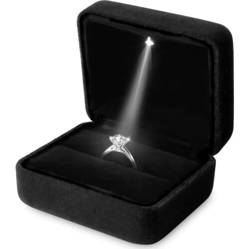 Creative Led Engagement Ring Pendant Custom Elegant Lighted Ring Storage Box Jewelry Display Gift Packing Showcase Wholesale