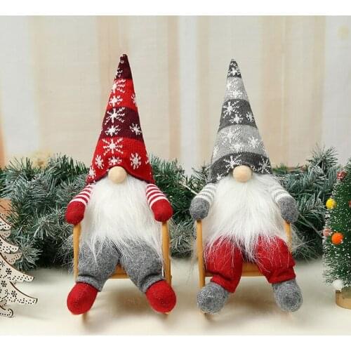 Gnome Rocking Chair Christmas Doll Merry Christmas Decorations for Home Ornament Xmas Gifts Navidad New Year 2022 Navidad