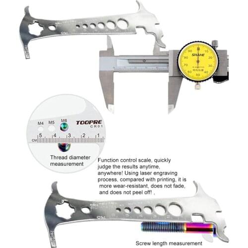 Multi-Functional 6in1 Bicycle Chain Wear Indicator Checker Mountain Road Bike Chains Gauge Measurement Ruler Cycling Repair Tool