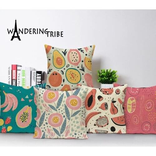 Cartoon Cushion Case Fruit Colorful Decor Throw Pillows Cases Home Child Sofa Cushions Cover Farmhouse Pineapple Pillow Covers