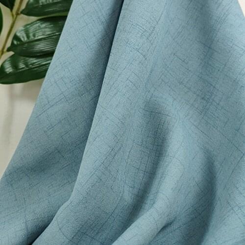 Soft Solid Green Stretch Ice Silk Slub Polyester Linen Fabric For Shirts, White, Black, Red, Blue, Beige, Gray, By The Yard