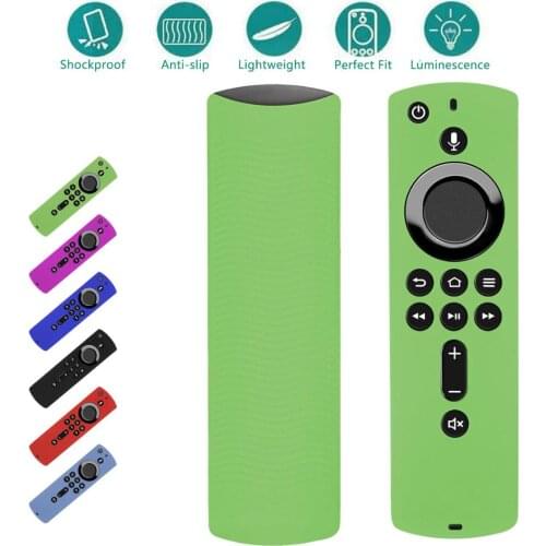 Soft Lattice Design Durable Anti Slip Luminous Remote Control Cover For Fire TV Stick 4K Protective Case Silicone Shockproof