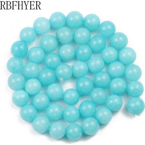 Sky Blue Amazonite Natural Stone Round Loose Beads 6/8/10/12MM For Jewelry Fashion Bracelet Accessories Making DIY 15