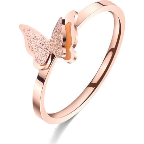 2020 new wedding ring ladies luxury fashion butterfly ring simple temperament all-match engagement jewelry ring banquet jewelry