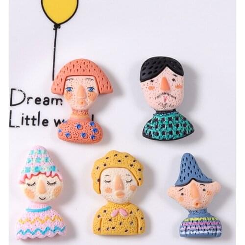 New Modern Graffiti Face Cartoon Bust Character Doll Resin Jewelry Accessories Diy Creative Mobile Phone Case Decoration