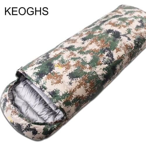 Outdoor camping single sleeping bag envelope type thick filling cotton light easy carry keep warm 4 seasons sleeping bag