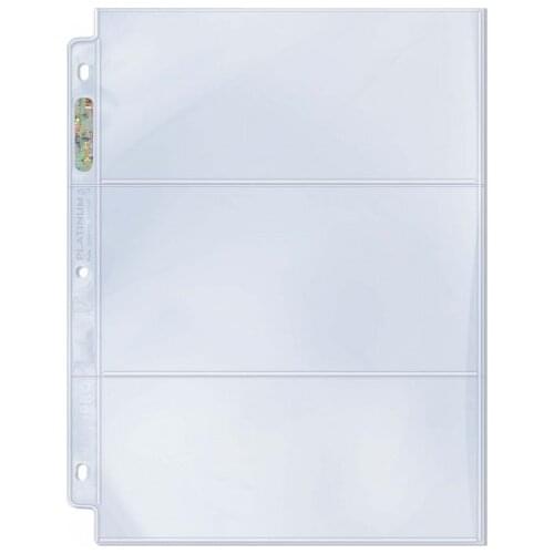 20PCS/LOT Ultra.Pro 3 Pockets Transparent Toploading Card Pages Cards Holder Protector For Coin/Stamp/Ticket Album Page