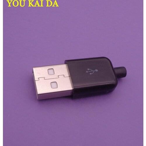 10pcs micro USB 2.0 Connector Type A Male 4 Pin Plug Socket for DIY Custom Handmade Soldering With black Plastic Cover 4pin