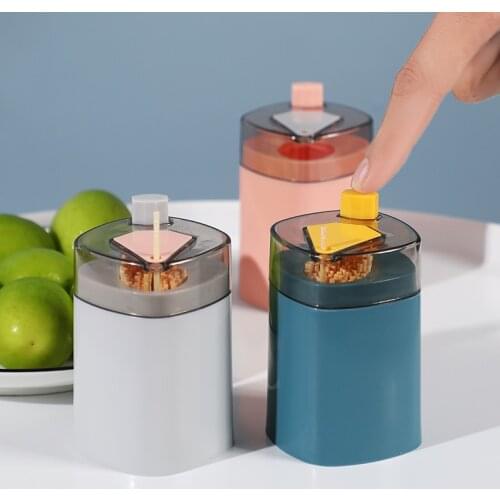 Automatic Toothpick Holder Container Wheat Kitchen Toothpick Bottle Toothpick Box Container Dispenser Holder