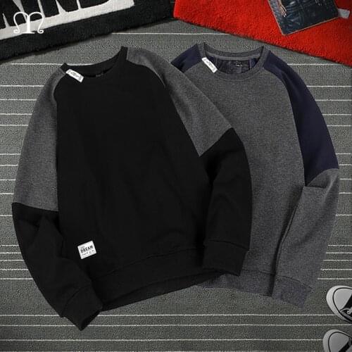 Roun Neck Sweatshirt Men S-4XL Jumpers Oversized Hoodie Male Long Sleeve Pullover Patchwork Women Couple Clothes Brand Outewars