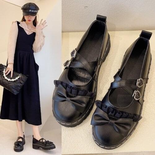 Japanese Style Goth Shoes Lolita Women Mary Jane Shoes Female Vintage Girls High Heel Platform Shoes Jk Uniform Big Size 40