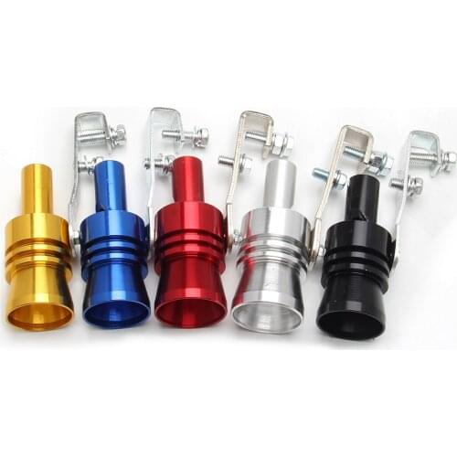 1*Blow Off Valve Noise Turbo Sound Whistle Simulator Muffler Tip Car Accessories Exhaust Fake Turbo Pipe Sound Muffler SILVER