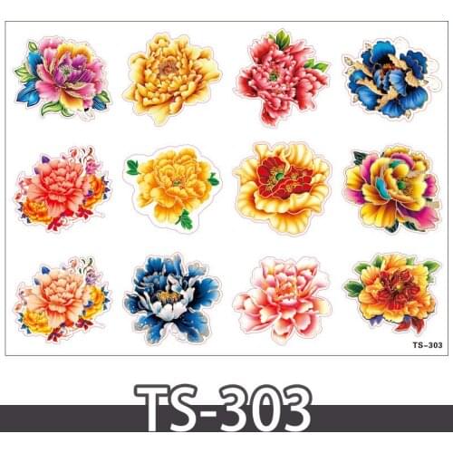 12PCS Beautiful Peony Flowers Decor Car Stickers High Quality Graphic Suitcase Laptop Stickers Skateboard Stationery stickers