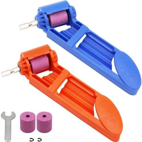 2 Set Drill Bit Sharpener Portable Diamond Drill Bit Sharpening Tool Corundum Grinding Wheel for Iron-Based Drill Bits