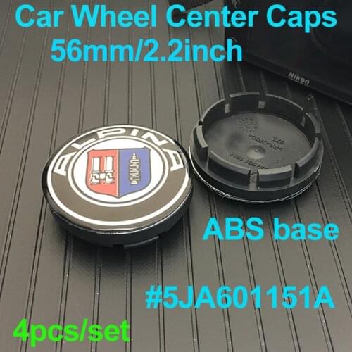4pcs 56mm 5JA601151A Blue White/Alpina Car Wheel Center Caps ABS Black Base Wheel Hub Caps 5.6cm Covers for Bmw Car Styling