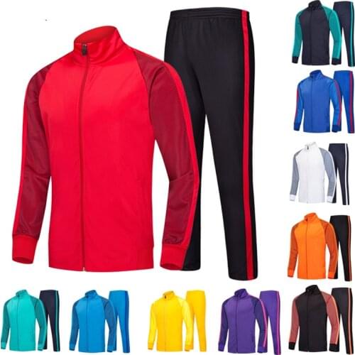 Free Shipping Customize New 6803 Men Adult Kid Outdoor Sports Running Training Suits Polyester Sportswear Child Jacket Pants Set