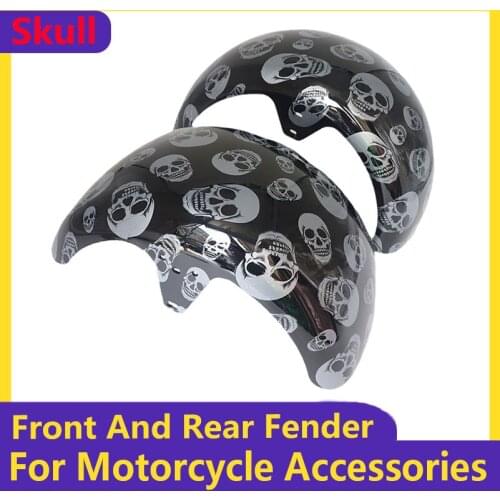 Skull 10x6.00-5.5 10x6.00-6 Citycoco Fender Shell Flaps Front and Rear Fender Mudguards with Taillight Reminder