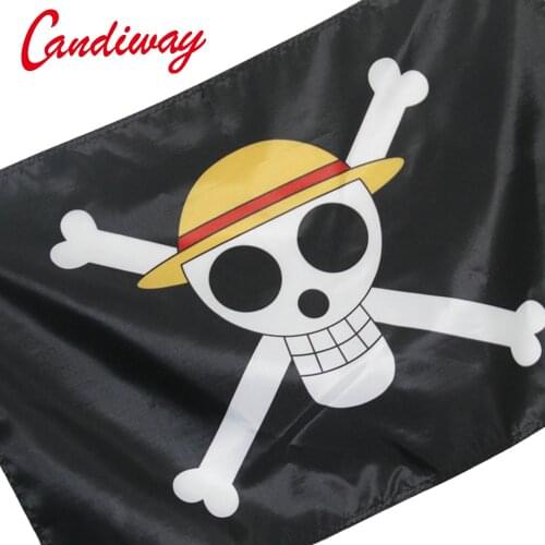 One Piece straw hat pirates trumpet banner of custom props COSPLAY animation around wholesale pirates flag 3 X 2 feet NN127