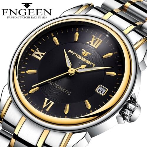 Mechanical Watch Men Top Brand Luxury Mens Watches Luminous Calendar Waterproof Wrist Watch Stainless Steel Automatic Wristwatch