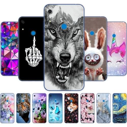 Cases for huawei Y6s 6.09 inch Phone case Transparent on huawei y6s back cover protective soft tpu mobie case marble flower rose