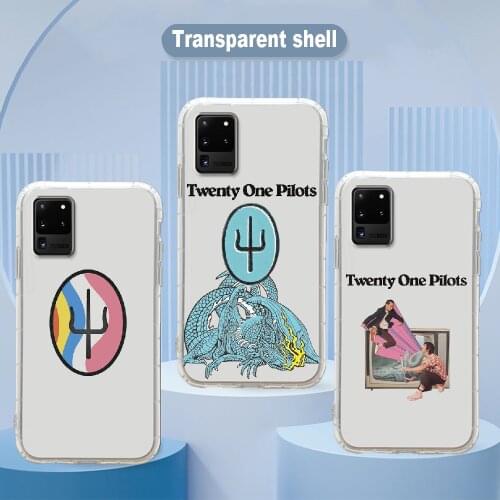 Twenty One 21 Pilots Scaled icy Phone Case Transparent For Samsung Galaxy Note 4 8 9 10 20 S8 S9 S10 S10E S20 Plus UITRA Ultra