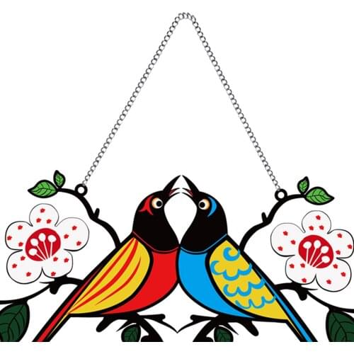 Decorative Multicolor Birds ings Window Panel Garden Decors
