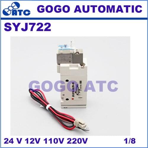SMC type solenoid valve SYJ722 pneumatic component 2 position single electromagnetic solenoid valve 24V 12V 110V 220V 1/8