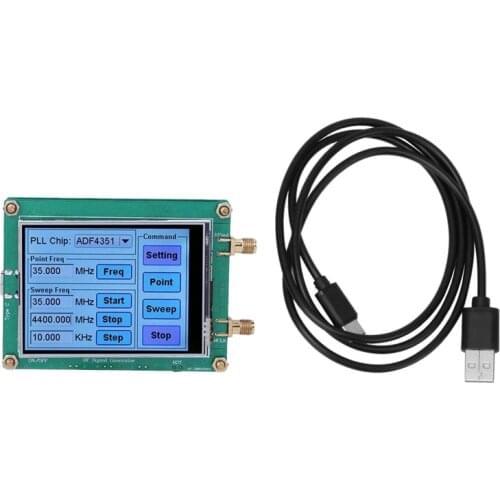 RF Signal Source,ADF4350 Dot Frequency RF Signal Generator High Stability Press Screen Control for Wireless Lan