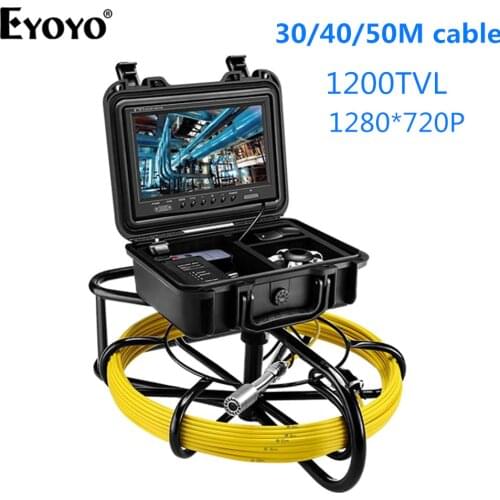 Eyoyo HD 1280*720P Pipeline Endoscope Inspection Camera Underwater Industrial Pipe Sewer Drain Wall Digital cam LCD Monitor