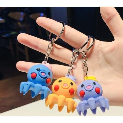 Kawaii Trendy Cute Octopus Keychain Fashion Stuffed Octopus Keychain Pendant Animal Keychains Action Figures