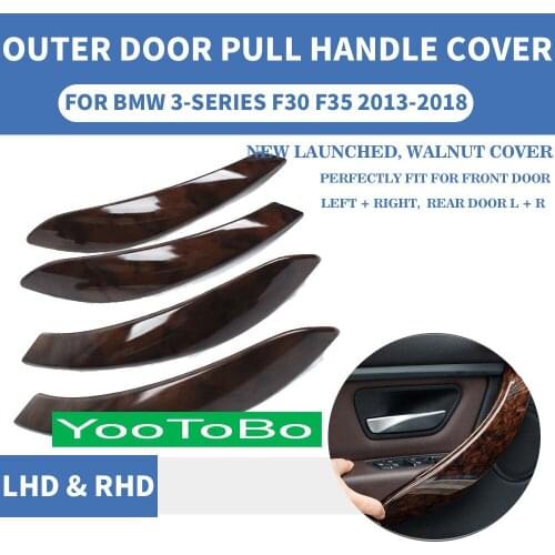 LHD RHD Walnut Car Interior Inner Door Pull Handle Outer Protective Cover Panel Mahogany For BMW F30 F80 F31 F32 F33 F35 F82 M3
