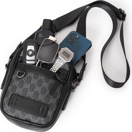 Small Flap Bag for Men Fashion Casual Sling Shoulder Crossbody Bag Luxury Design Male Mini Messenger Bag Phone Key Pouch Pack