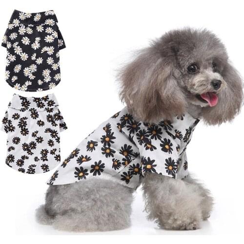 Pet Dog Sweet Shirt Cute Daisy Printed Puppy Clothes for Small Dogs Shirt Dog Clothing T-shirt Skirt for Chihuahua