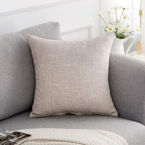 2pcs/set Sofa Pillow Cases Pure Color Cushion Covers Flax Pillowcase Decoration Throw Pillow Covers for Home Living Room Bedroom