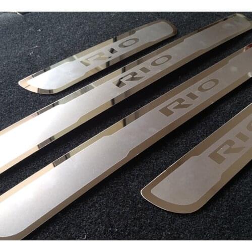 New Rio Car styling Stainless Steel Door Sill Scuff Plates for New KIA RIO 2015-2021 RIO X Line