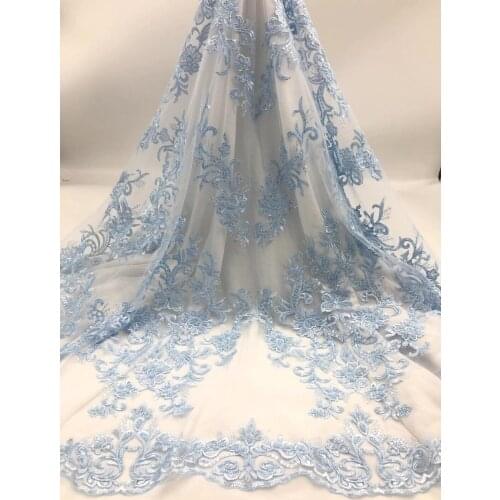 Wholesale And Retail Wedding Lace Fabric SYJ-1088813 shinning African beaded embroidered lace Fabric