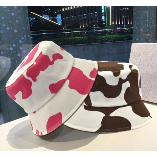 Fashion summer cotton bucket hat cow print Fisherman Hats Hip Hop outdoor travel panama cap Sun caps for men Women