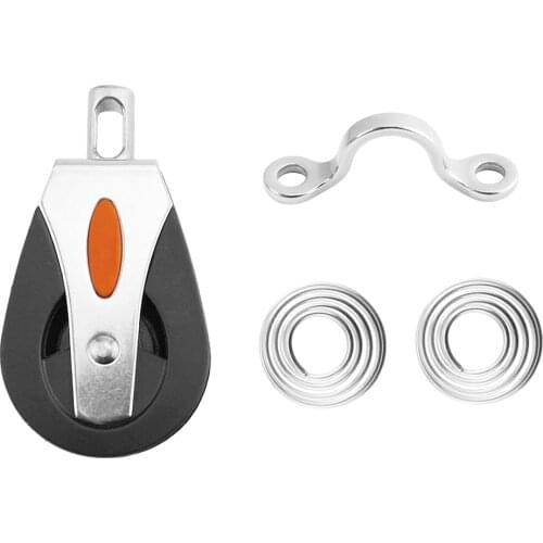 Sailing Boat Kayak Pulley Block Single Wheel Universal Head Lifting Rope Pulley Roller, 1500 Lbs Loading