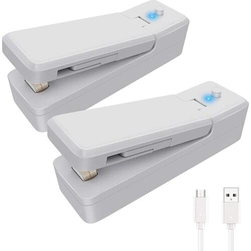 Hot TOD-2 Pack Rechargeable Mini Bag Sealer, Handheld Heat Sealer, Food Storage Snack Fresh Mini Portable Vacuum Sealer Machin